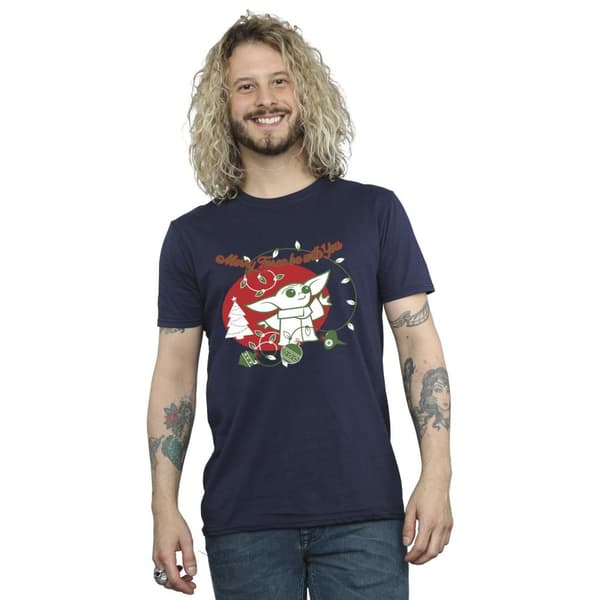 Star Wars The Mandalorian Mens Baby Yoda Force Be With You T-shirt