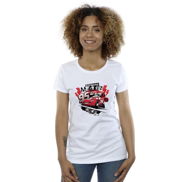 Disney Womens/Ladies Cars Lightning McQueen Collage Cotton T-Shirt