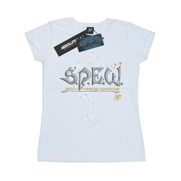 Harry Potter Womens/Ladies Dobby Elfish Welfare Cotton T-Shirt White XL