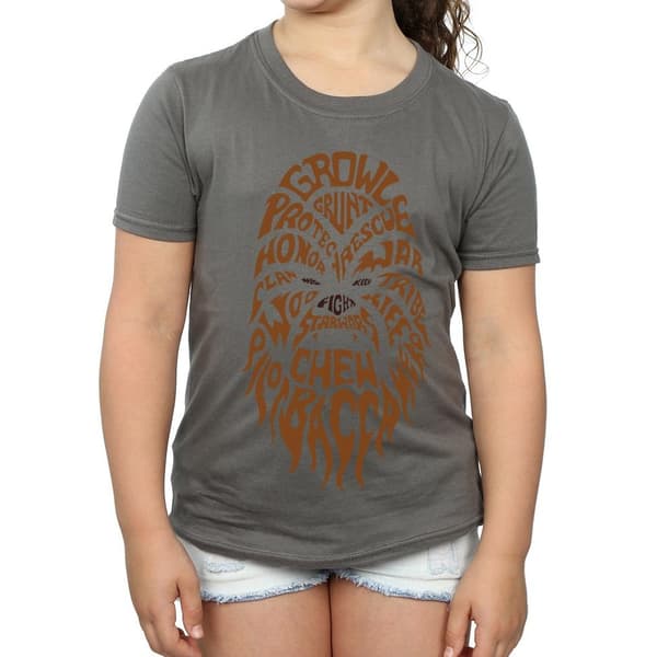 Star Wars Chewbacca T-shirt i bomull med texthuvud för flickor