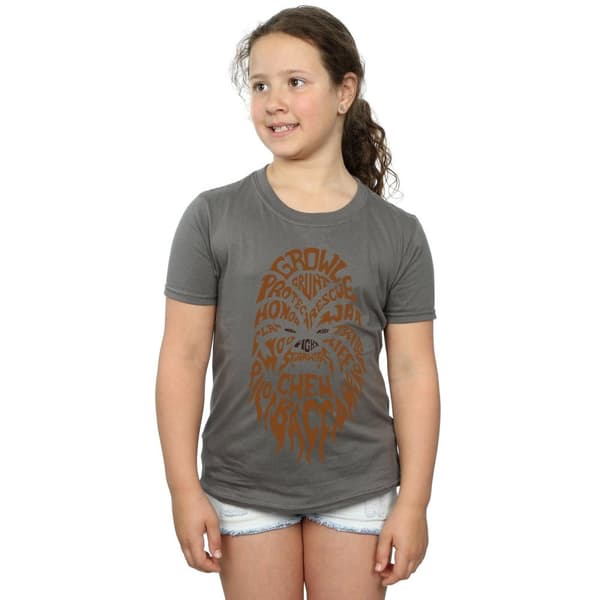 Star Wars Chewbacca T-shirt i bomull med texthuvud för flickor