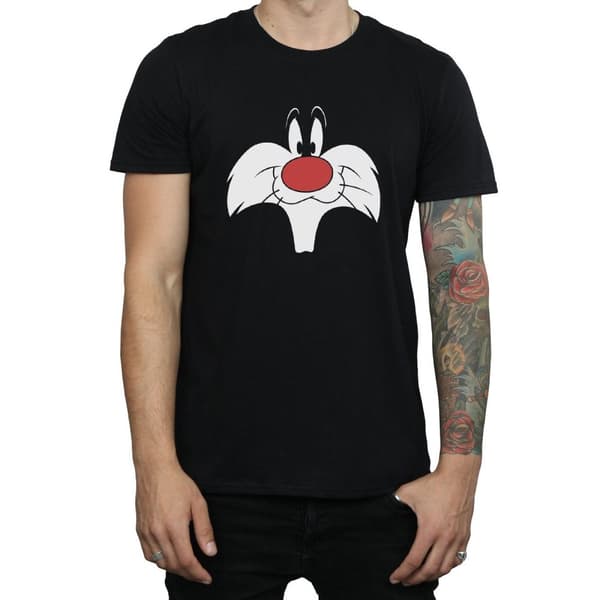 Looney Tunes Mens Sylvester Big Face T-Shirt