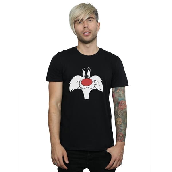 Looney Tunes Mens Sylvester Big Face T-Shirt