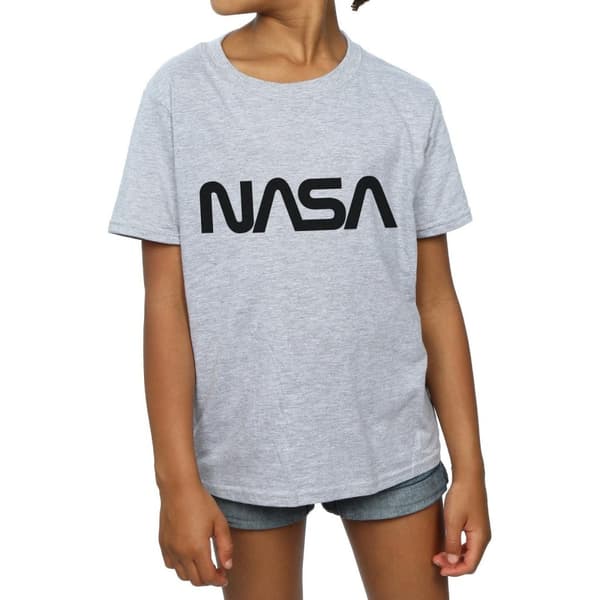 NASA T-shirt i bomull med modern logotyp för flickor