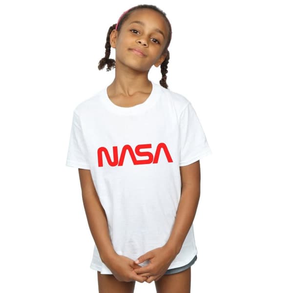 NASA Girls Modern Logo Cotton T-Shirt