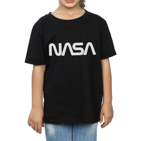 NASA T-shirt i bomull med modern logotyp för flickor