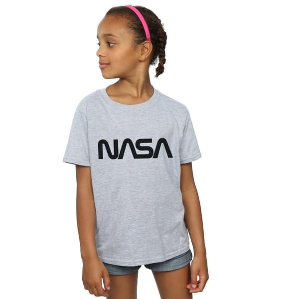 NASA Girls Modern Logo Cotton T-Shirt