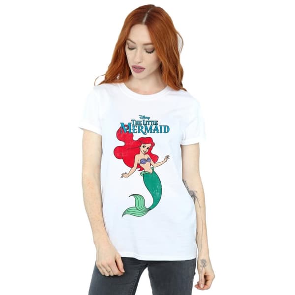 Disney Womens/Ladies The Little Mermaid Line Ariel Cotton Boyfriend T-Shirt