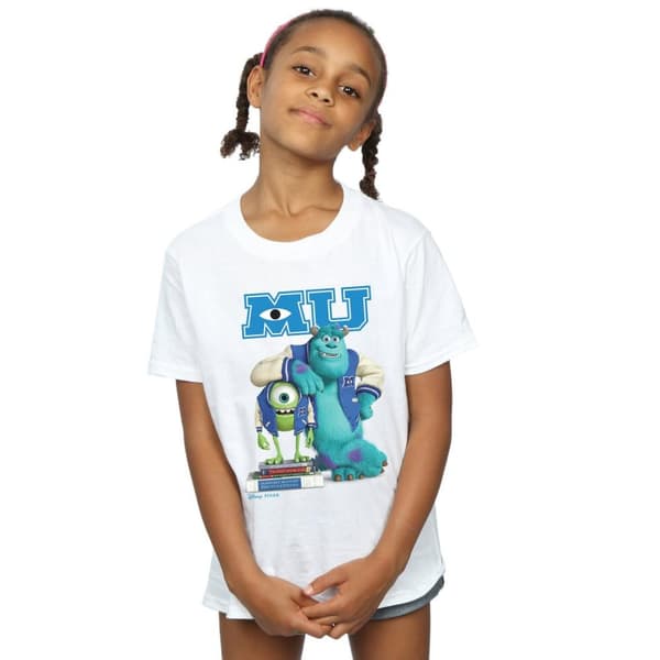 Disney T-shirt i bomull med affisch från Monsters University för flickor