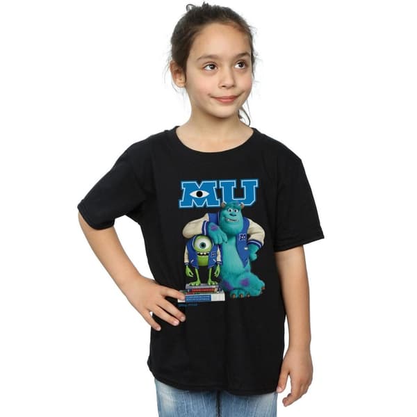 Disney T-shirt i bomull med affisch från Monsters University för flickor