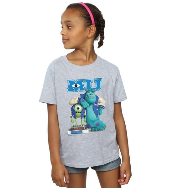 Disney T-shirt i bomull med affisch från Monsters University för flickor