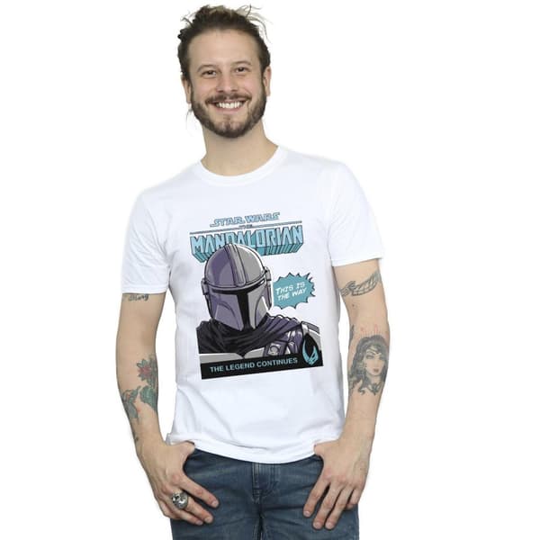 Star Wars The Mandalorian Mens Mando Comic Cover T-Shirt