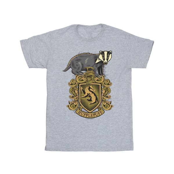 Harry Potter Hufflepuff Sketch Crest T-shirt för herrar