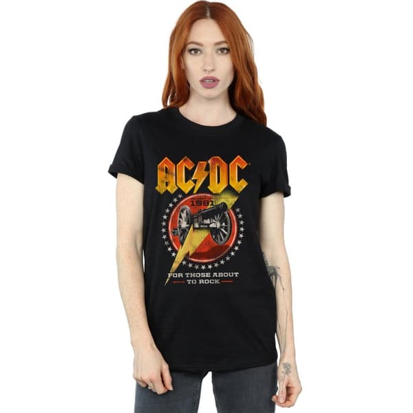 AC/DC Womens/Ladies For Those About To Rock 1981 Cotton Boyfriend T-Shirt