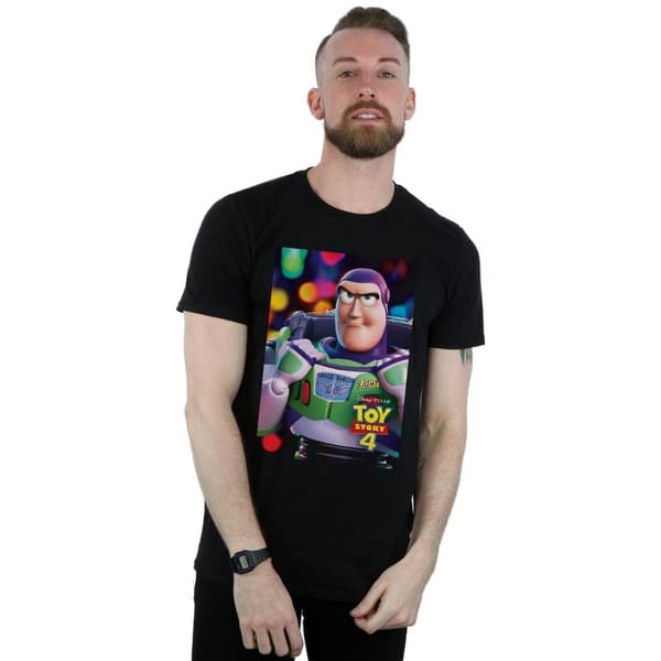 Disney Mens Toy Story 4 Buzz Lightyear Poster T-Shirt