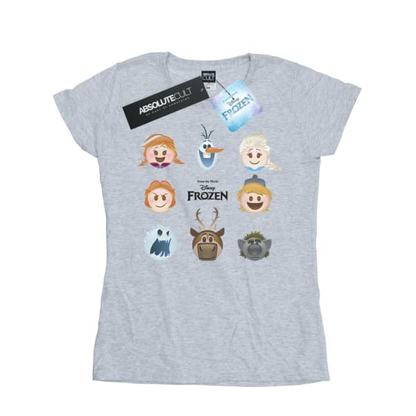Disney Dam/Tjej Frozen Heads T-shirt i bomull Heather Grey S
