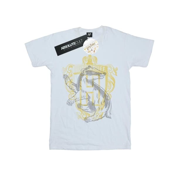Harry Potter Girls Hufflepuff Badger Crest Cotton T-Shirt
