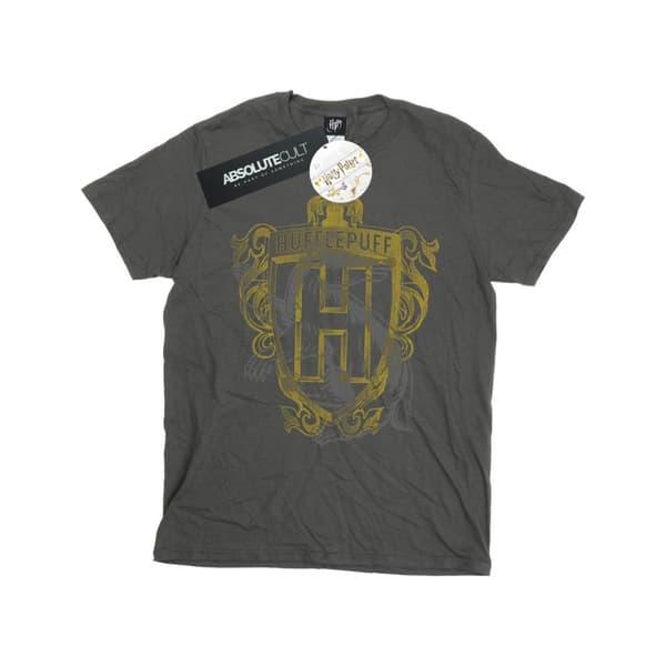 Harry Potter Girls Hufflepuff Badger Crest Cotton T-Shirt