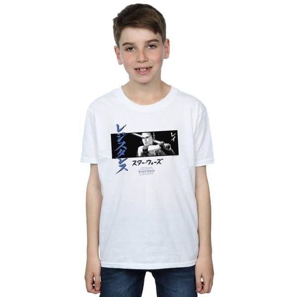 Star Wars: The Rise of Skywalker Pojkar Star Wars The Rise Of Skywalker Rey Katakana Art Stripe T-shirt