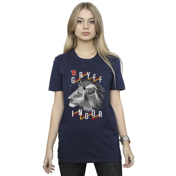 Harry Potter Womens/Ladies Gryffindor Lion Icon Cotton Boyfriend T-Shirt