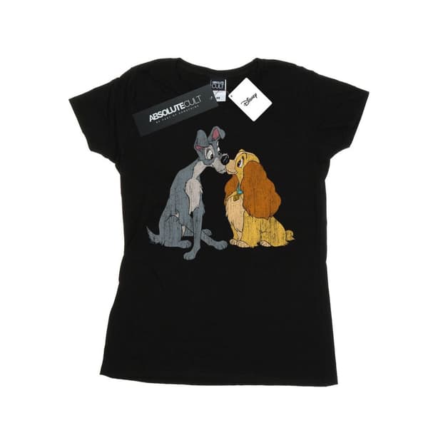 Disney Dam/Tjej - Lady And The Tramp - Distressed Kiss - T-shirt i bomull