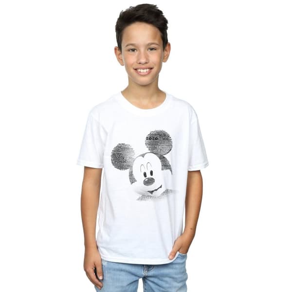 Disney T-shirt med textat ansikte för pojkar - Musse Pigg