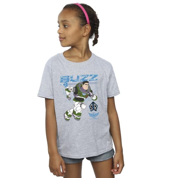 Disney T-shirt i bomull för flickor Lightyear Buzz Run To Action