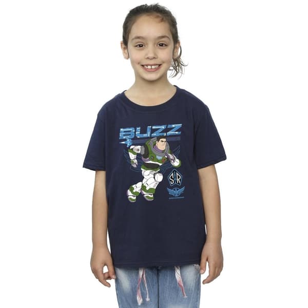 Disney T-shirt i bomull för flickor Lightyear Buzz Run To Action