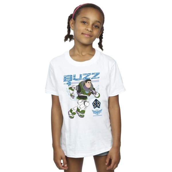 Disney T-shirt i bomull för flickor Lightyear Buzz Run To Action