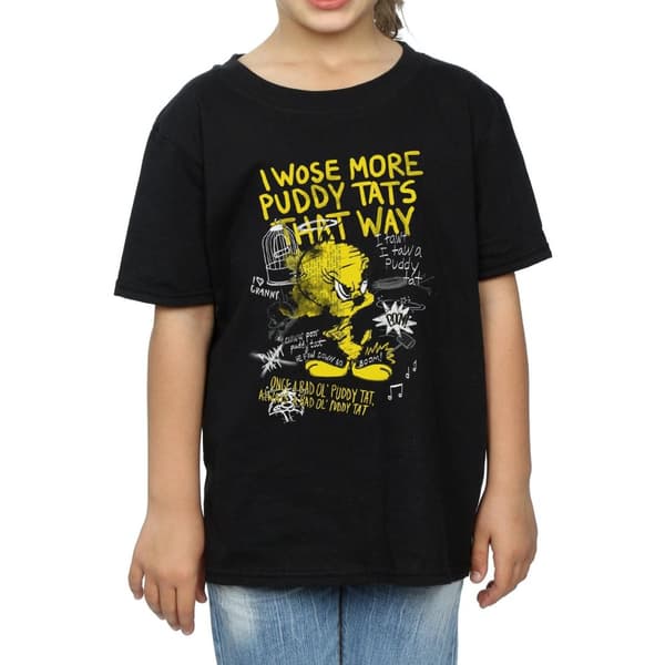 Looney Tunes Girls Tweety Pie More Puddy Tats Cotton T-Shirt