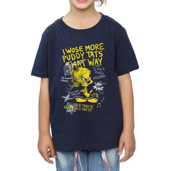 Looney Tunes Girls Tweety Pie More Puddy Tats Cotton T-Shirt