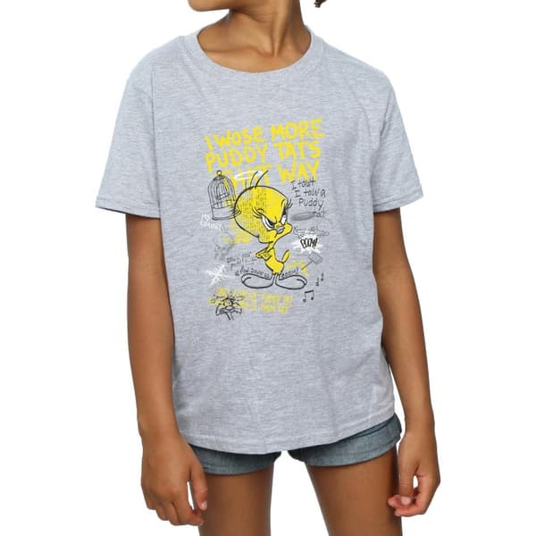 Looney Tunes Girls Tweety Pie More Puddy Tats Cotton T-Shirt