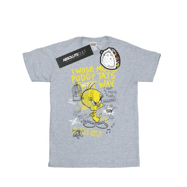 Looney Tunes Girls Tweety Pie More Puddy Tats Cotton T-Shirt