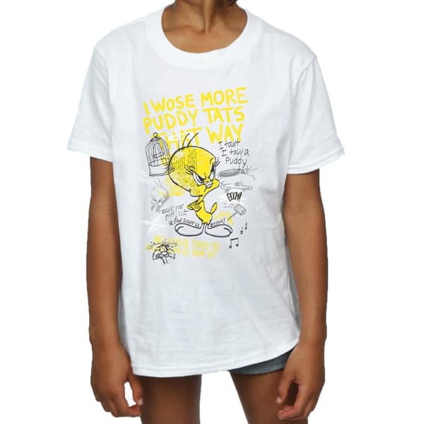 Looney Tunes Girls Tweety Pie More Puddy Tats Cotton T-Shirt