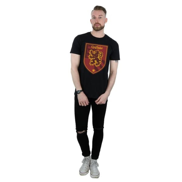 Harry Potter Mens Gryffindor Crest Flat T-Shirt