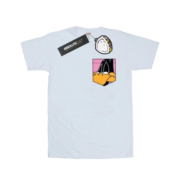 Looney Tunes Mens Daffy Duck Face Faux Pocket T-Shirt