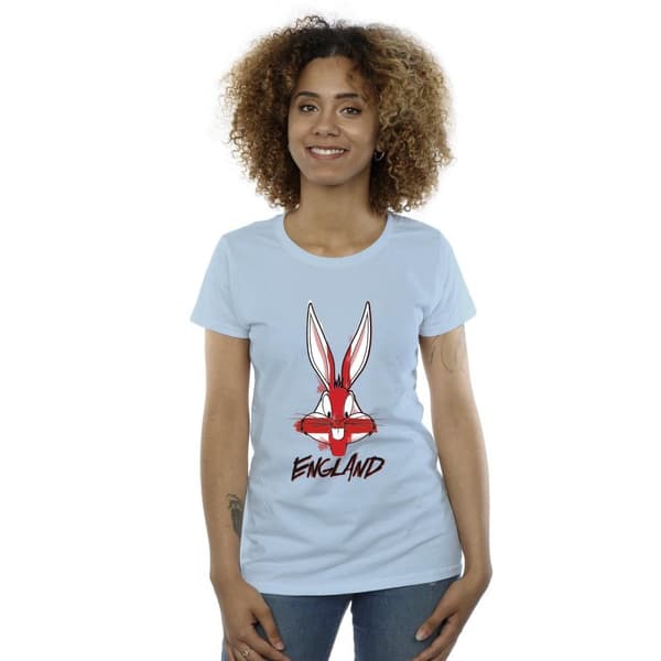 Looney Tunes Womens/Ladies Bugs England Face Cotton T-Shirt