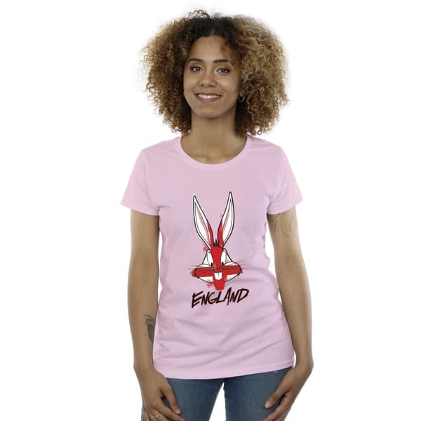 Looney Tunes Womens/Ladies Bugs England Face Cotton T-Shirt