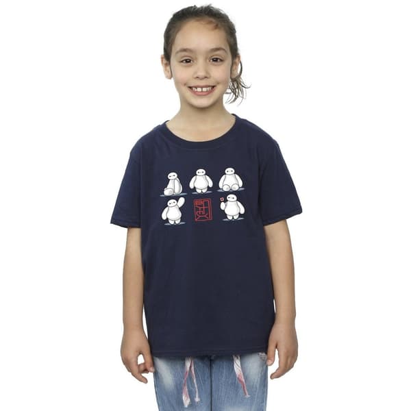Disney Girls Big Hero 6 Baymax Many Poses Cotton T-Shirt