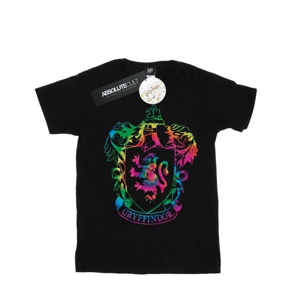 Harry Potter Womens/Ladies Gryffindor Crest Tie Dye Infill Cotton Boyfriend T-Shirt