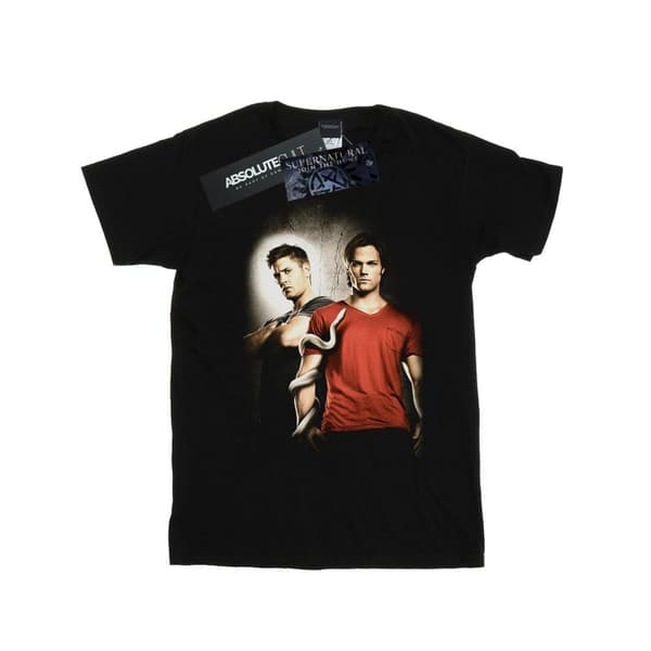 Supernatural Dam/dam Heaven And Hell Boyfriend T-shirt i bomull
