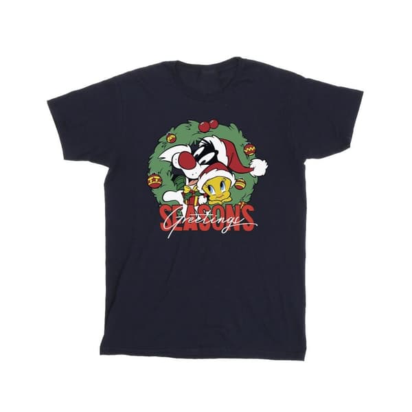 Looney Tunes Girls Seasons Greetings Cotton T-Shirt