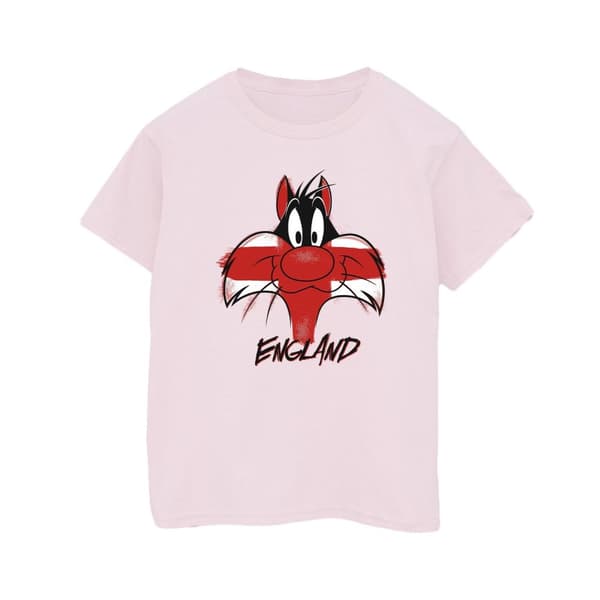 Looney Tunes Dam/Tjej Sylvester England Face Boyfriend T-shirt i bomull
