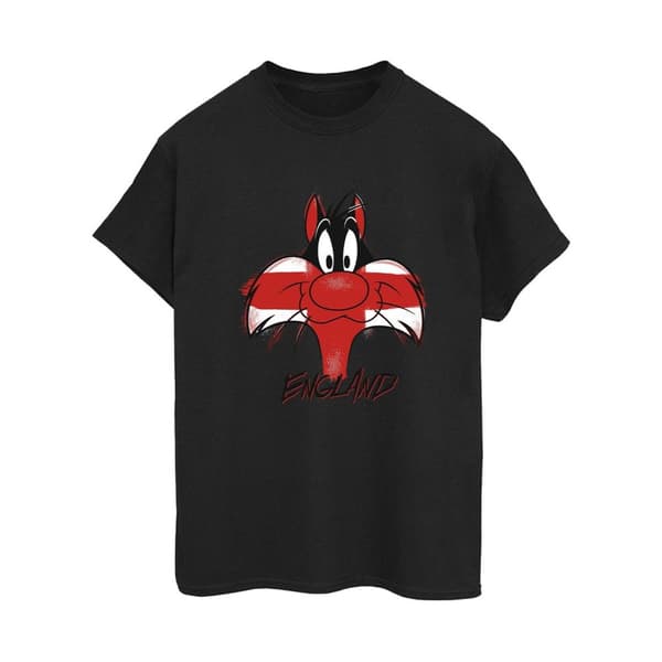 Looney Tunes Womens/Ladies Sylvester England Face Cotton Boyfriend T-Shirt
