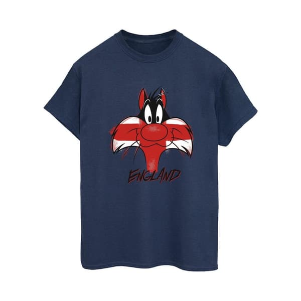 Looney Tunes Womens/Ladies Sylvester England Face Cotton Boyfriend T-Shirt