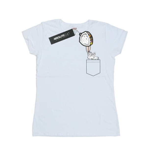 Looney Tunes Womens/Ladies Bugs Bunny Faux Pocket Cotton T-Shirt