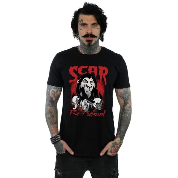 Disney Mens The Lion King Scar Be Prepared T-Shirt