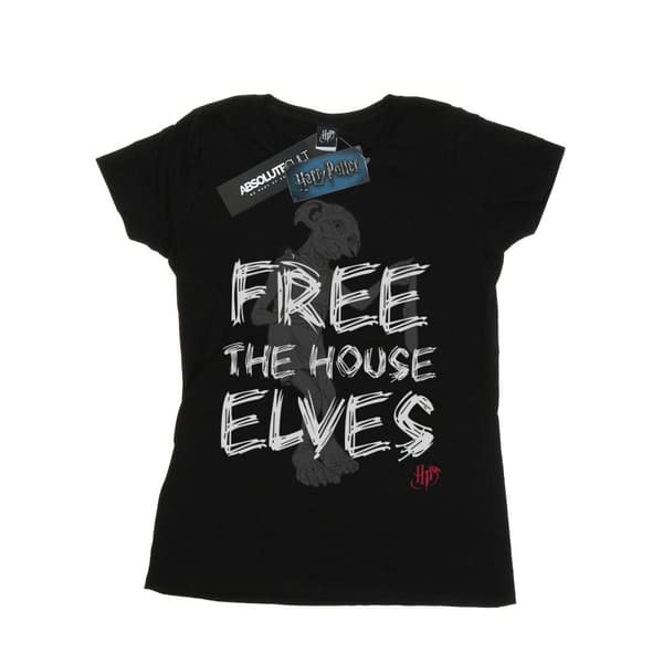 Harry Potter Dam/Tjej Dobby Free The House Elves Bomulls-T-shirt Black L