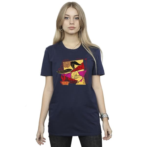 Looney Tunes Dam / Dam Bugs Rabbit Nyår Bomull Boyfriend T-shirt
