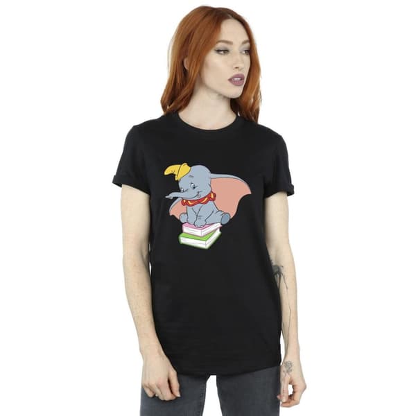 Disney Dam/Lady Dumbo Sitter På Böcker Boyfriend T-shirt i bomull